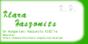 klara haszonits business card